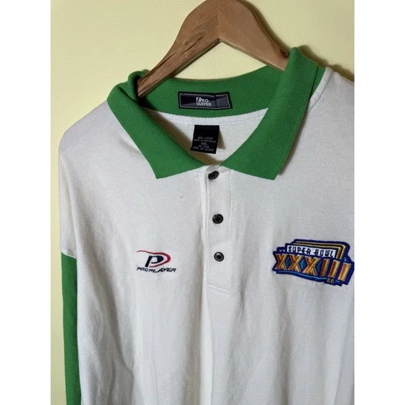 Vintage Pro Player‎ Super Bowl XXXIII Long Sleeve Polo Shirt XXL - Picture 4 of 9